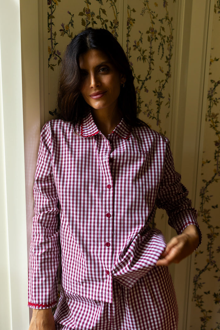 Pyjamas Vichy Burgundy - Woman