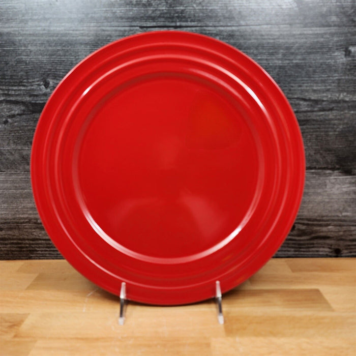Rachael Ray Double Ridge Dinner Plates Set of 4 Stoneware Crimson Red 11"