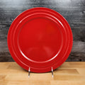 Rachael Ray Double Ridge Dinner Plates Stoneware Crimson Red 11"