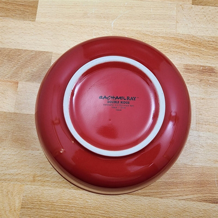 Rachael Ray Double Ridge Soup Cereal Bowl Stoneware Crimson Red 6"