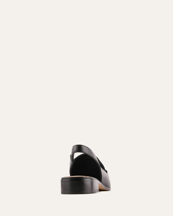 Black sandal on a white background
