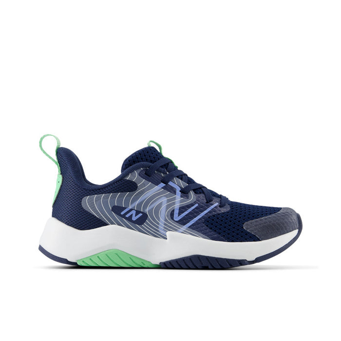 Rave Run v2 - NB Navy with Electric Sky and Sweetgrass -Big Kids