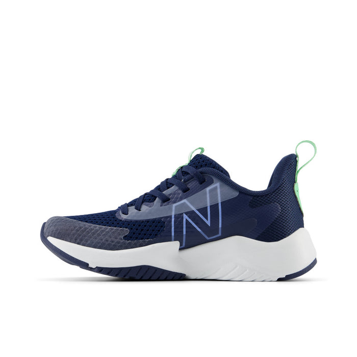 Rave Run v2 - NB Navy with Electric Sky and Sweetgrass -Big Kids