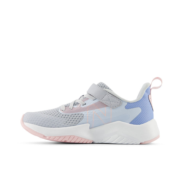 Rave Run v2 Bungee Lace with Top Strap - Bright Sky with Granite and Rose Sugar - Little Kids
