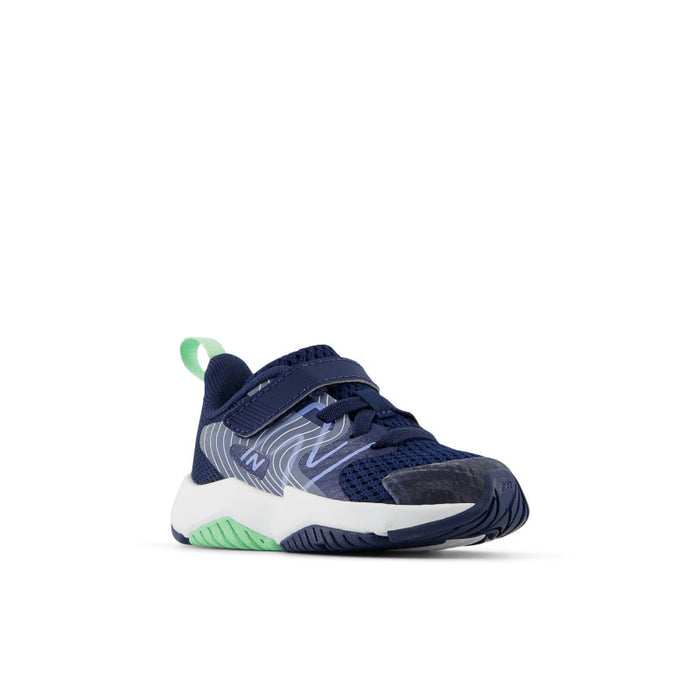 Rave Run v2 Bungee Lace with Top Strap - NB Navy with Electric Sky and Sweetgrass - Toddler