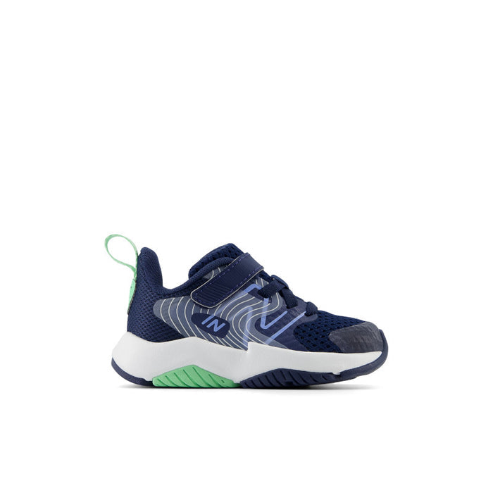 Rave Run v2 Bungee Lace with Top Strap - NB Navy with Electric Sky and Sweetgrass - Toddler