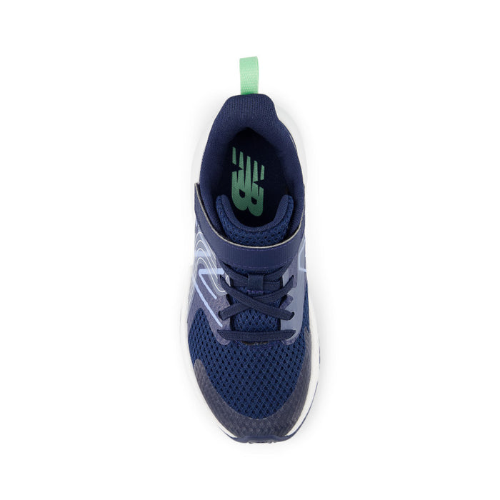 Rave Run v2 Bungee Lace with Top Strap - NB Navy with Electric Sky and Sweetgrass - Little Kids