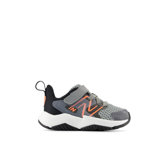 Rave Run v2 Bungee Lace with Top Strap - Slate Grey with Black and Tangerine Heat - Toddlers