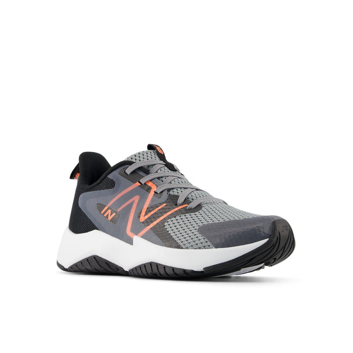 Rave Run v2 LACE - Slate Grey with Black and Tangerine Heat - Big Kids