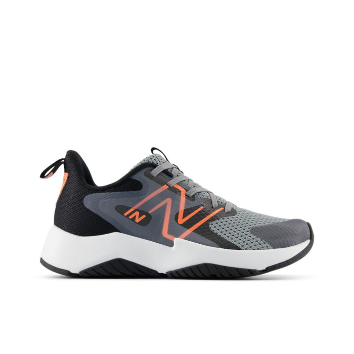 Rave Run v2 LACE - Slate Grey with Black and Tangerine Heat - Big Kids