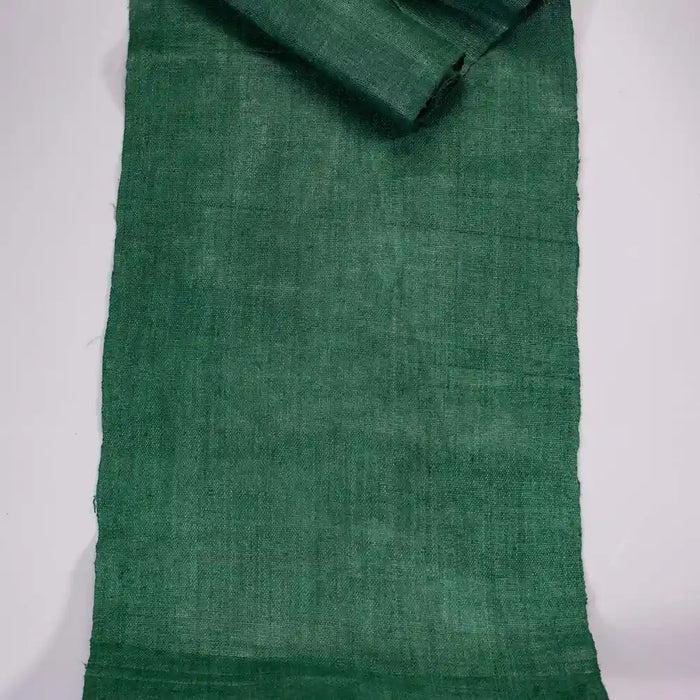 Vindigo green hemp fabric roll full top-down view