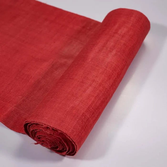 Vindigo natural hemp weaving process on traditional loom