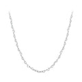 Real 925 Sterling Silver Trendy Heart-Shaped Basic Chain Link Lobster Clasp Adjustable Necklace for Women