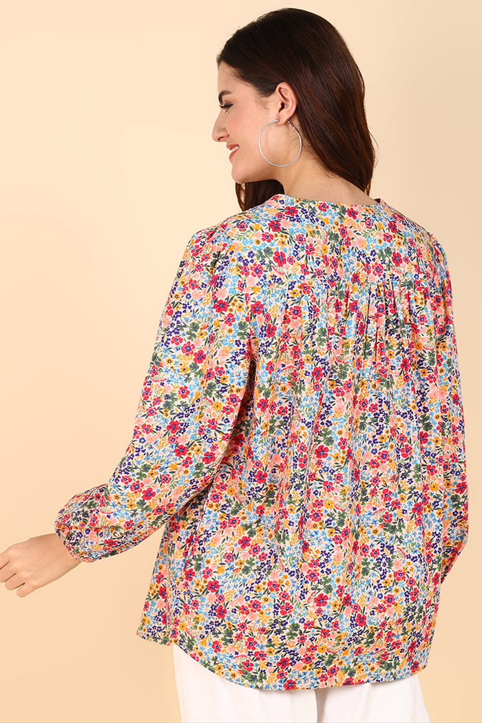 Red Floral Cotton fabric; soft material provides comfort in hot weather.