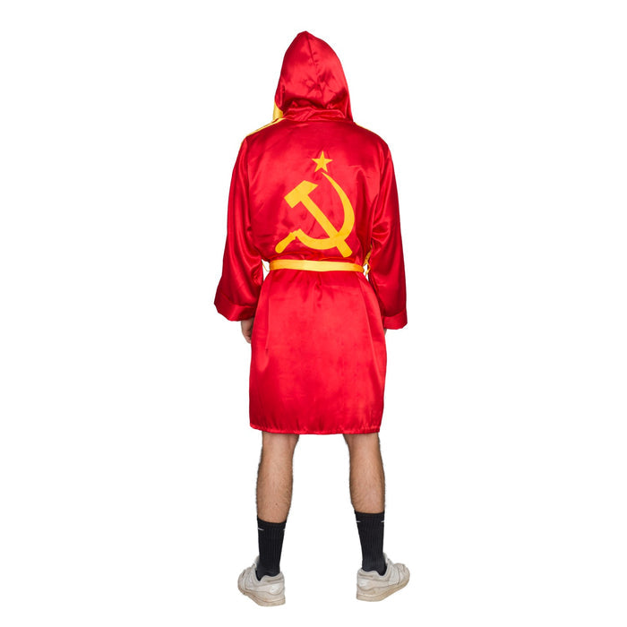 Red Ivan Drago Satin Robe and Short Set