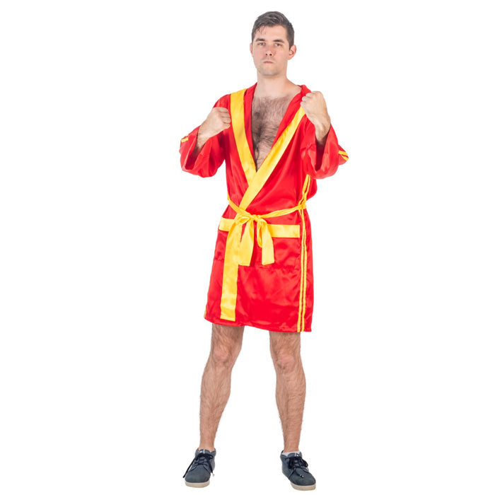 Red Ivan Drago Satin Robe and Short Set