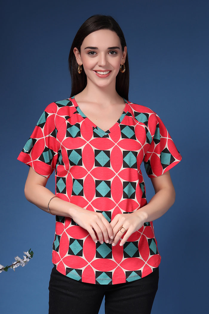Red Fabric Texture; material is soft on skin and breathable.