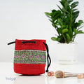 Red Mini Hemp Toiletry Bag – Green Tribal Pattern