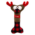 Dog with Reindeer Bone on a white background.