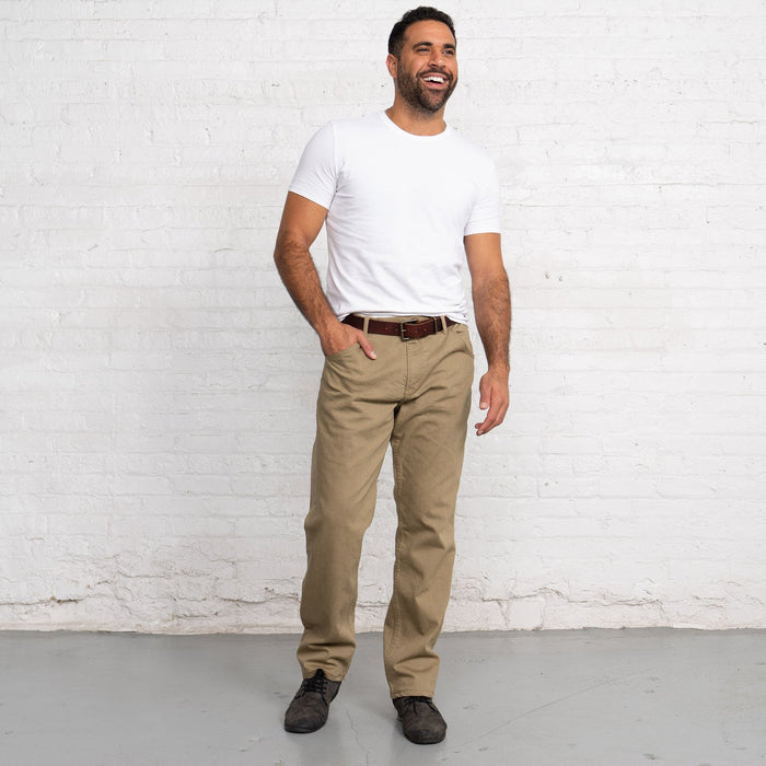 Relaxed Fit Khaki Stretch Denim New