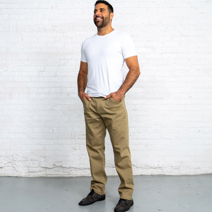 Relaxed Fit Khaki Stretch Denim New