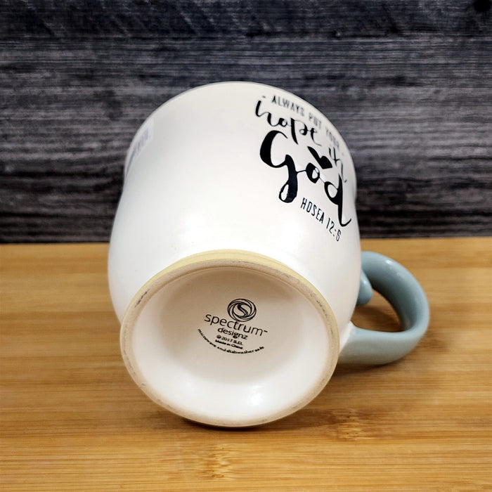 Religious Hosea 12:5 Inspiration Coffee Mug 17oz Embossed Tea Cup Blue Sky