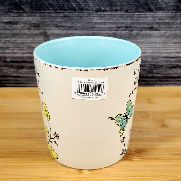 Religious Thessalonians 5:16 Inspiration Coffee Mug Cup Floral Blue Sky