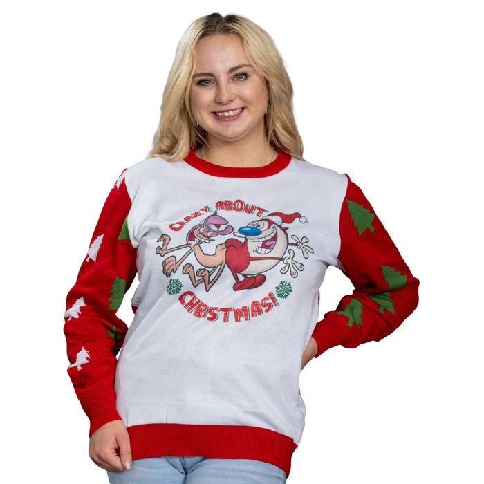 Ren & Stimpy | Crazy About Christmas Sweater - TVStoreOnline