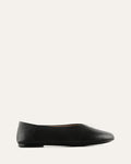Black flat shoe on a white background