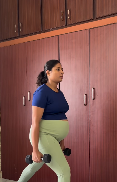 Pistachio Ribbed Legging for prenatal movement; soft ribbed fabric supports low-impact exercise.