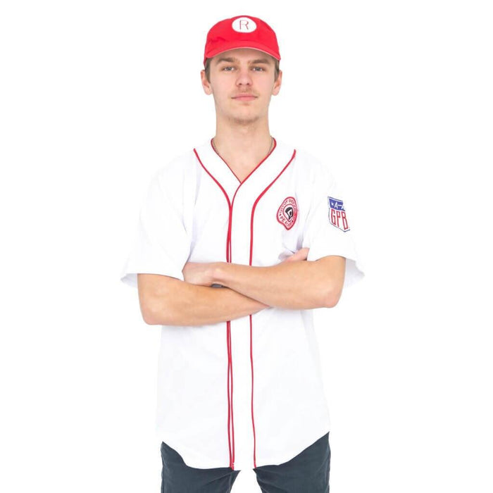 Rockford Peaches AAGPBL Baseball Mens Costume Jersey & Hat-tvso