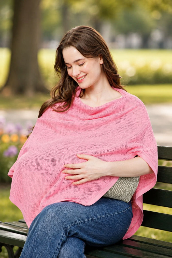 Rosy Pink Honeycomb Feeding & Nursing Cover