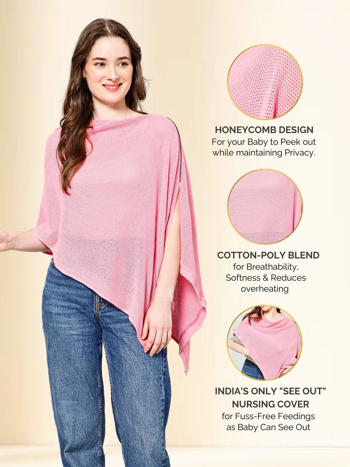 Rosy Pink Honeycomb Feeding & Nursing Cover - House Of Zelena™