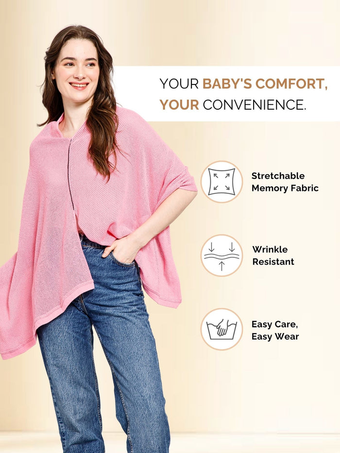 Rosy Pink Honeycomb Feeding & Nursing Cover - House Of Zelena™