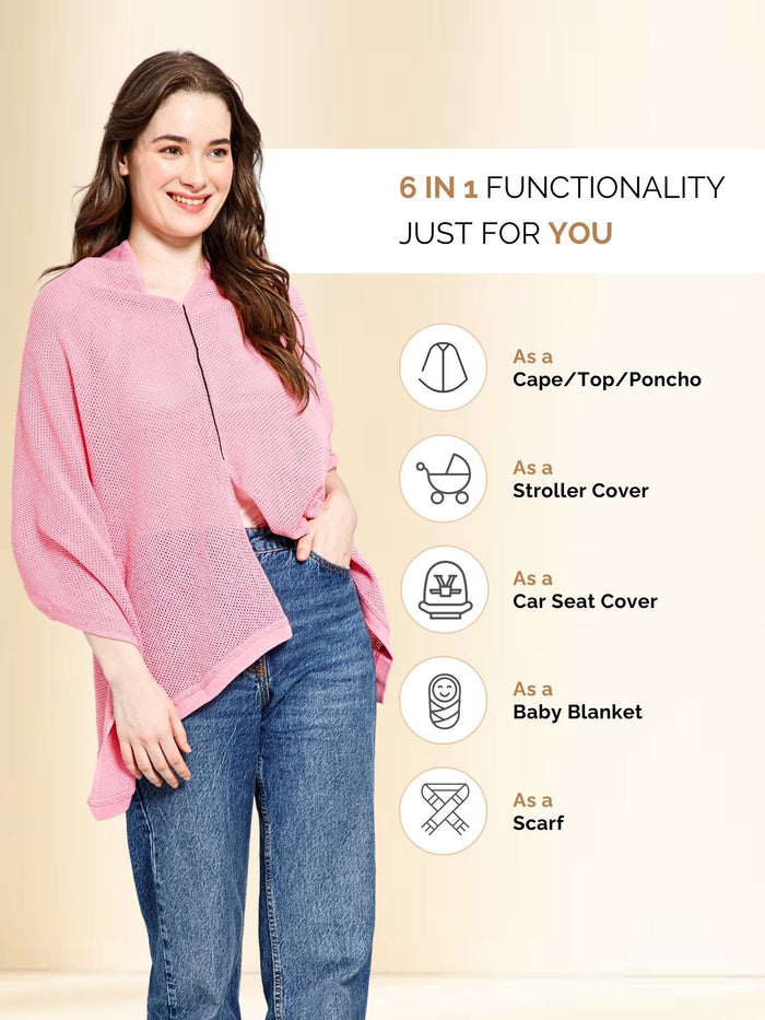 Rosy Pink Honeycomb Feeding & Nursing Cover - House Of Zelena™