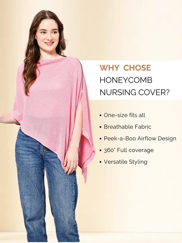 Rosy Pink Honeycomb Feeding & Nursing Cover - House Of Zelena™