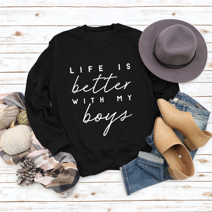 Round Neck Letter Top Women's Sweater LIKE IS Better Sweater Printing