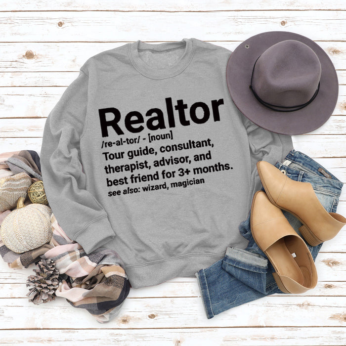 Gray sweater (black font) / S