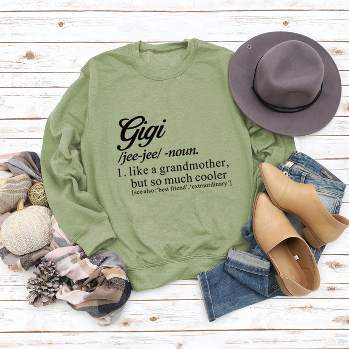 Olive green sweater (black font) / S