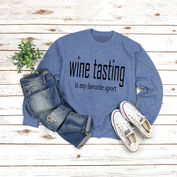Blue sweater (black font) / S