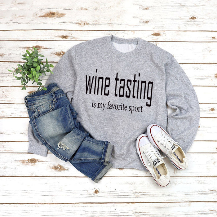Grey sweater (black font) / S