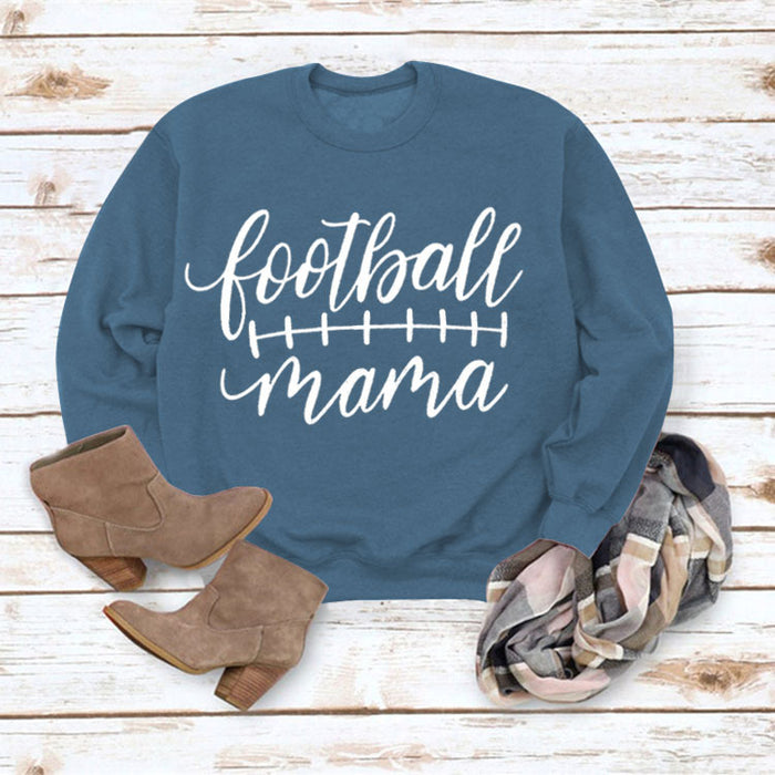 Blue sweater (white font) / S