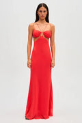 Rowan Georgette Maxi Dress (Sunset Coral) - SODA Fashion Haus