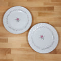 Royal Swirl Bread Plate Set of 2 Pink Rose Flower Fine China Japan Ceramic