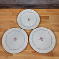 Royal Swirl Bread Plate Set of 3 Pink Rose Flower Fine China Japan Ceramic