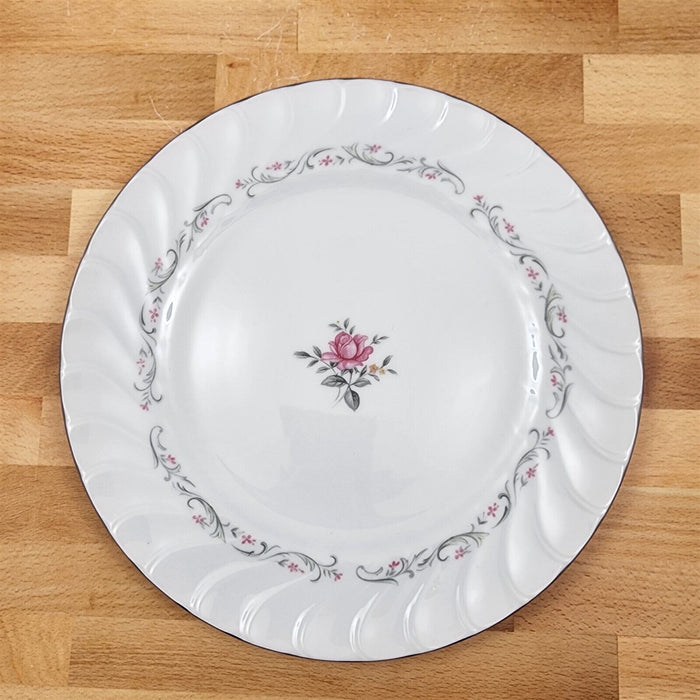 Royal Swirl Dinner Plate Ceramic 10'' Fine China Japan Pink Rose Flower Vintage