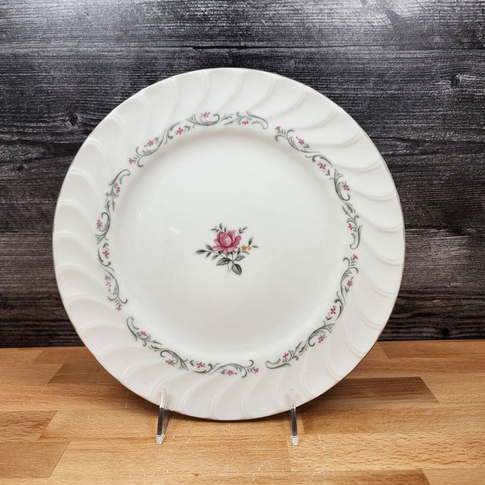 Royal Swirl Dinner Plate Ceramic 10'' Fine China Japan Pink Rose Flower Vintage
