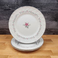 Royal Swirl Salad Plate Set of 3 Pink Rose Flower Fine China Japan Ceramic