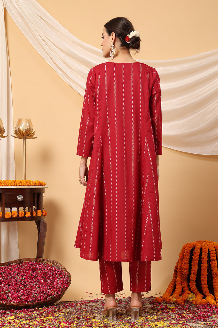 Model action shot of the Ruby Essence Mirror Suit Set, demonstrating ease of movement and fit.