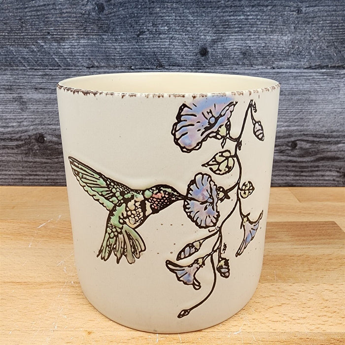 Ruby Hummingbird Canister Embossed Set of 2 by Blue Sky 4" & 5" Home Décor Jars